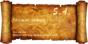 Straus Ahmed névjegykártya